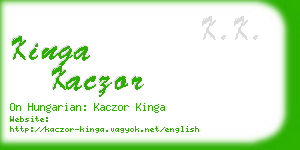 kinga kaczor business card